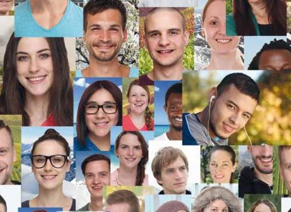 Vielfalt der Menschen in einem farbenfrohen Mosaik